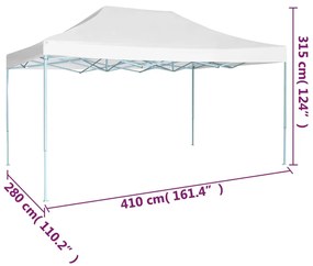 Fehér acél összecsukható rendezvénysátor 3 x 4 m