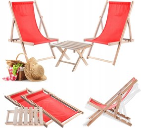 Fa Kerti Napozóágy Összecsukható Napozóágy 2db Asztal Lengyel Gyártó