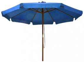 azúrkék kültéri napernyő farúddal 330 cm