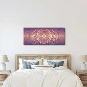 Kép - Mandala lila színátmeneten (120x50 cm)
