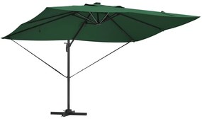 Konzolos Roma Napernyő LED-del Zöld 352x251x265 cm Alumínium