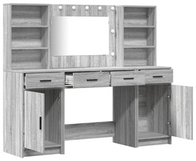 Sminkasztal Készlet 3 pcs Szürke sonoma 78.5 x 41 x 135 cm