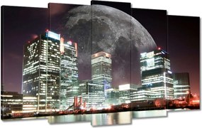 Vászonkép 100x60 Város éjszaka Hold