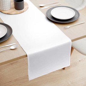 Goldea pamutszatén asztali futó - fehér 20x140 cm