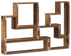 Fal Cube polcokkal Egyéb Régi fa 96 x 12 x 64 cm Faanyag