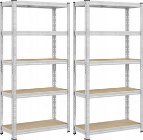 Nagy teherbírású tároló állvány szett 2 db garázs állvány 40x90x180