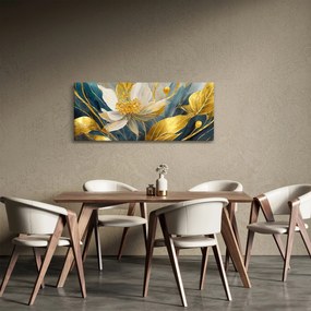Kép - Festmény arany virágok (120x50 cm)