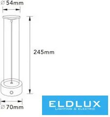 UNIVERSO Tölthető asztali lámpa DC:5V 2000mAh 3w 140lm CCT D70x245mm IP20 Óarany