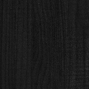 négyszintes fekete tömör fenyőfa könyvszekrény 80 x 30 x 140 cm