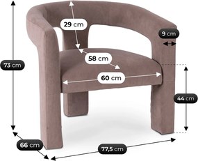 Design Fotel sötét bézs színben. LILLE