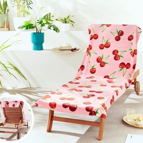 Rózsaszín pamut strandtörölköző 78x200 cm Cherries – Catherine Lansfield