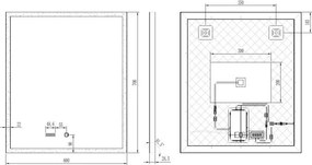 AREZZO design LED okos tükör állítható fényerő páramentesítő funkció+óra+hőmérő
