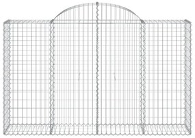 8 db íves horganyzott vas gabion kosár 200x50x120/140 cm