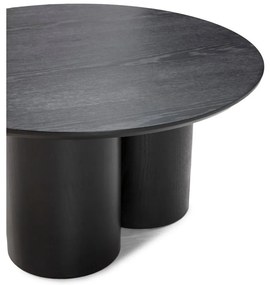 Fekete kerek dohányzóasztal ø 80 cm Lua – MOME