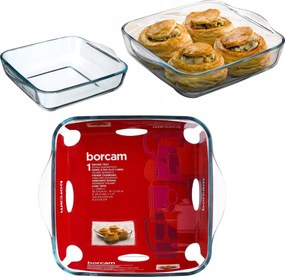 Hőálló edény 22x25 cm üveg négyzet alakú sütéshez