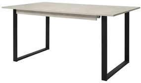 Asztal Boston 422Beige, Fekete, 76x90x140cm, Hosszabbíthatóság, Laminált forgácslap, Fém
