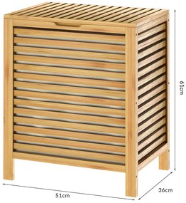 Casaria® Bambusz szennyeskosár - 62L
