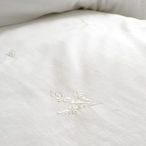 Fehér kétszemélyes pamut ágyneműhuzat 200x200 cm Lottie Floral Embroidery – Bianca