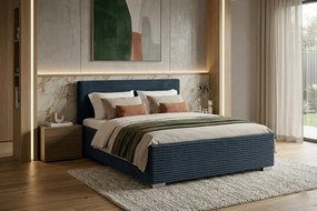 LUCI ágy 180x200 cm Sötétkék Matraccal