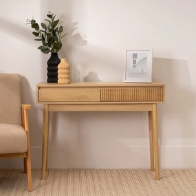 Natúr színű konzolasztal 30x100 cm Iona – Casa Selección