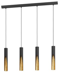 Eglo 900873 - LED Csillár zsinóron BARBOTTO 4xGU10/4,5W/230V fekete/arany