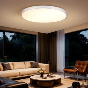 Immax NEO 07316L-LED fényerőszabályozható mennyezeti lámpa SEMPLICI 128W/230V Ø100 cm, Wi‑Fi, Tuya-kompatibilis, fehér + távirányító
