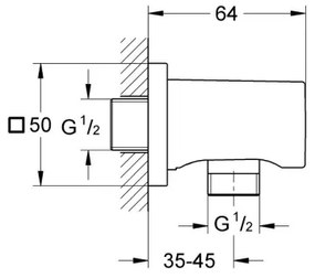 GROHE 27076000 - RAINSHOWER falikönyök, fényes króm