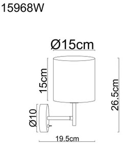 Globo 15968W - Fali lámpatest DELEON 1xE14/40W/230V