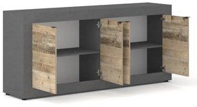 RUNEA komód, világosbarna/antracit