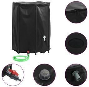 összecsukható PVC víztartály csappal 750 L