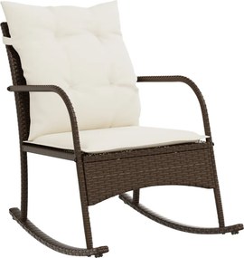 vidaXL barna polyrattan kerti hintaszék párnákkal