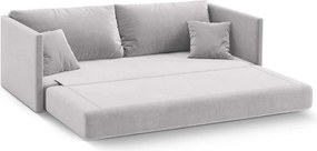 Világosszürke bársony kinyitható kanapé 209 cm Shannon – Cosmopolitan Design