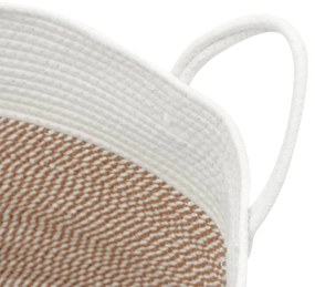barna-fehér pamut tárolókosár Ø51 x 33 cm