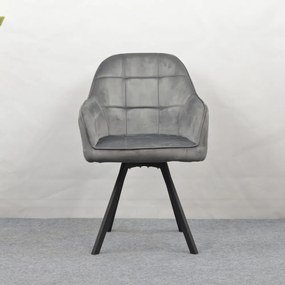 Forgó étkezőszék, sötétszürke Velvet szövet, SAMANTA