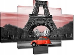 Vászonkép 150x105 Piros autó Párizs
