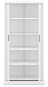 Fém szekrény harmonika ajtókkal DAMIAN, 900 x 1850 x 450 mm, fehér
