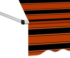 narancssárga és barna kézzel feltekerhető napellenző 350 cm