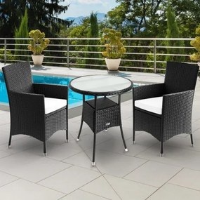 Casaria® Rattan erkélygarnitúra Berlin 2+1