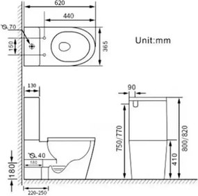 Eros ES OVAL monoblokk WC - perem nélküli - WC ülőkével komplett