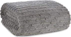 Ágytakaró pléd Lisa acél 150x200 dombornyomott puha csíkos