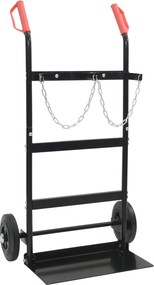 vidaXL Kézikocsi Fekete és piros 63 x 43,5 x 110 cm Acél