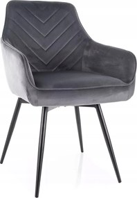 Kárpitozott velúr forgó szék szürke étkező nappaliba Servio