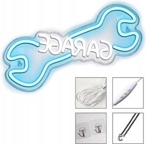 Neon Led Szerszám Műhelybe Vagy Fodrászatba Kék-fehér 40X15CM