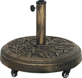 Outsunny Kerek Naperny Állvány Kerekekkel, Cementtel Töltve, 21 kg Súly, Kert Teraszra - Bronz | Aosom
