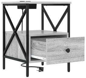 vidaXL Éjjeliszekrény 2 pcs Szürke Sonoma 41,5 x 40,5 x 55 cm Faanyag