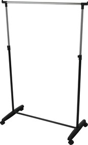 Görgős ruhaálvány, króm/fekete műanyag, SOREN