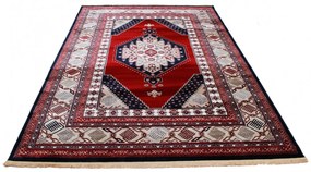 Gépi perzsa szőnyeg bordó Turkmen 140x200 klasszikus nappali szőnyeg