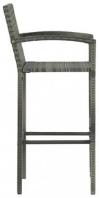 5 darabos szürke polyrattan kerti bárszett