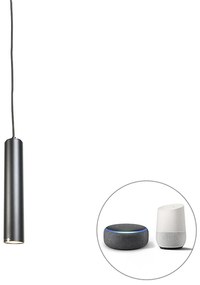 Okos dizájn lógólámpa fekete, WiFi-s GU10 izzóval - Tuba Small