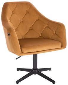 HR831CROSS Mézbarna modern velúr szék fekete lábbal